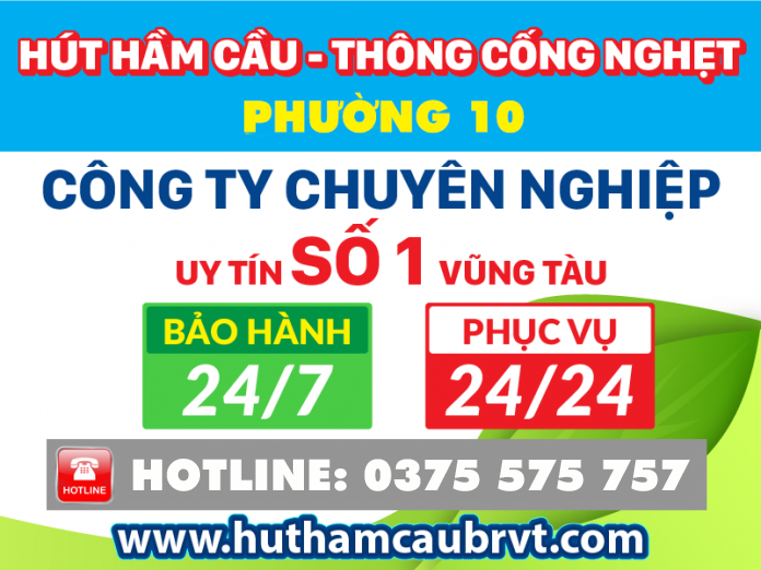 Hút hầm cầu phường 10 Vũng Tàu